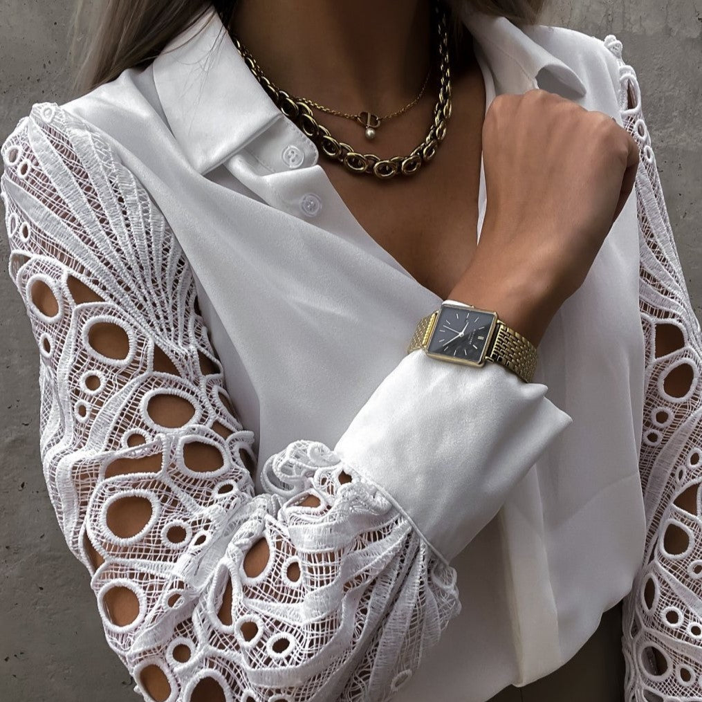 Puff Sleeve Blouse Top-tops > blouses-Laventaire-Laventaire