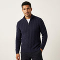 Quarter-Zip Casual Sweater-sweaters > quarter-zip sweater-Laventaire-Laventaire