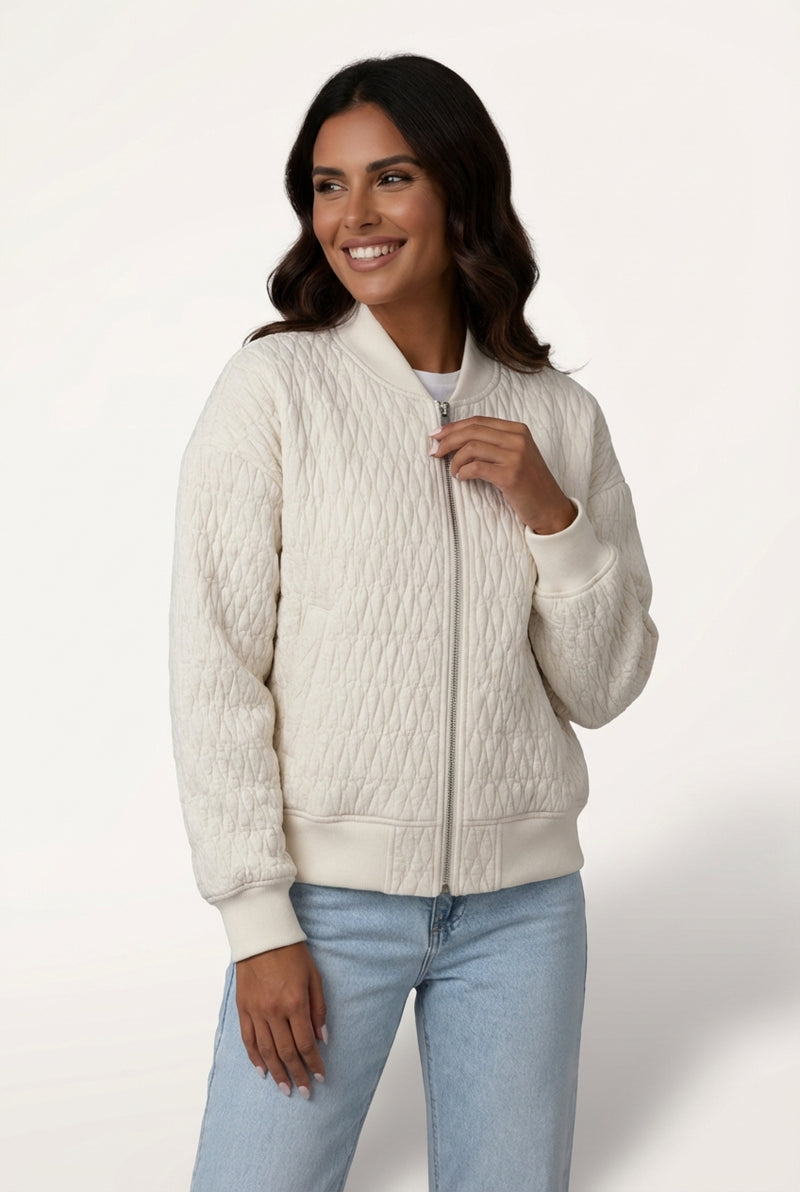Quilted Bomber Jacket-outerwear > bomber jacket-Laventaire-Laventaire