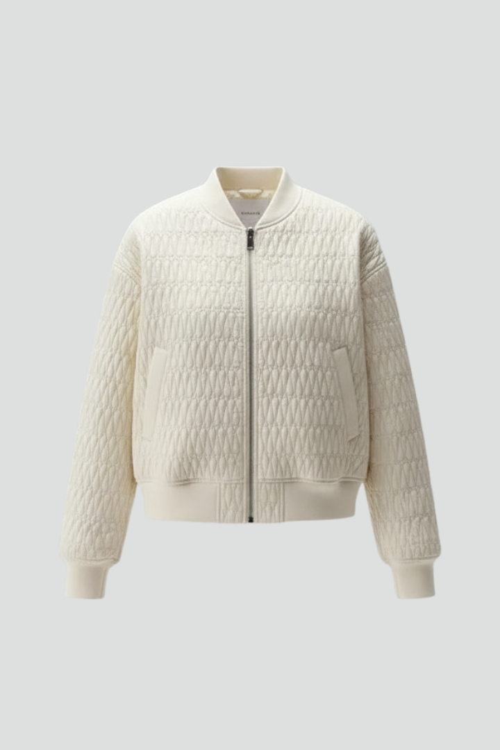 Quilted Bomber Jacket-outerwear > bomber jacket-Laventaire-Laventaire
