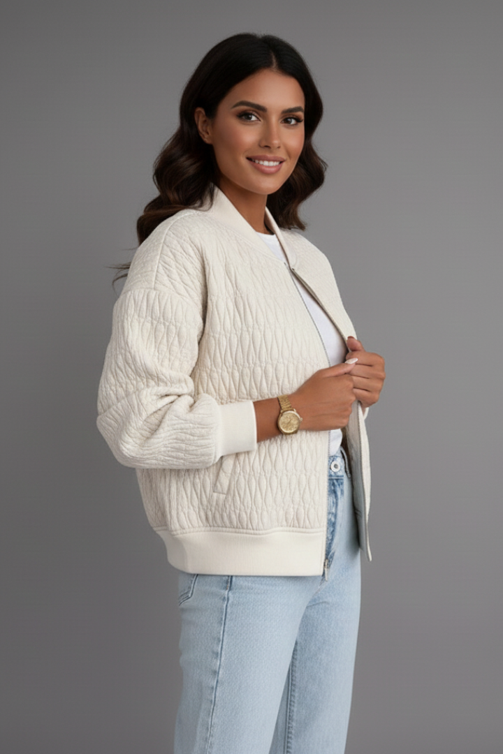 Quilted Bomber Jacket-outerwear > bomber jacket-Laventaire-Laventaire