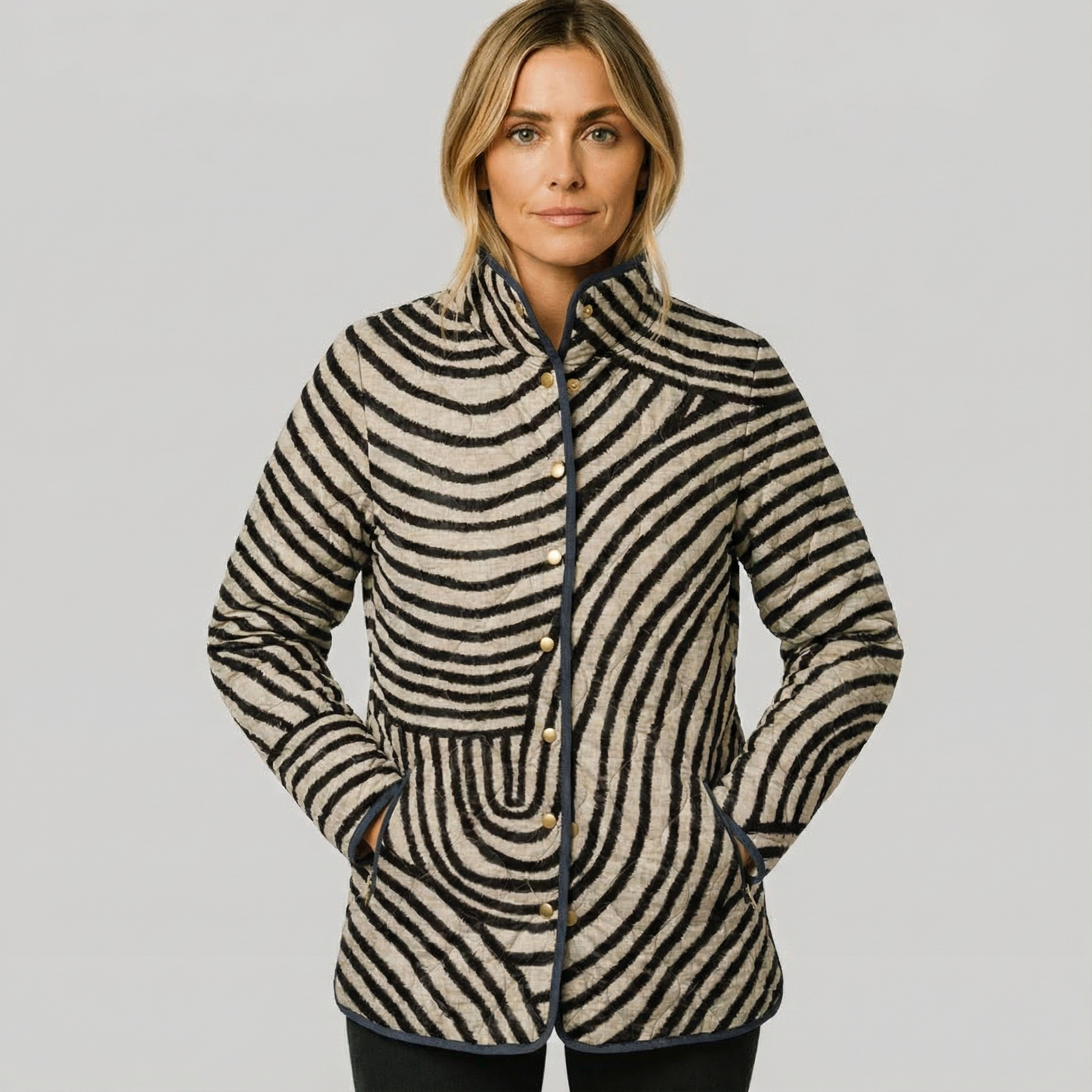 Quilted Casual Fit Jacket-jackets > quilted jacket-Laventaire-Laventaire