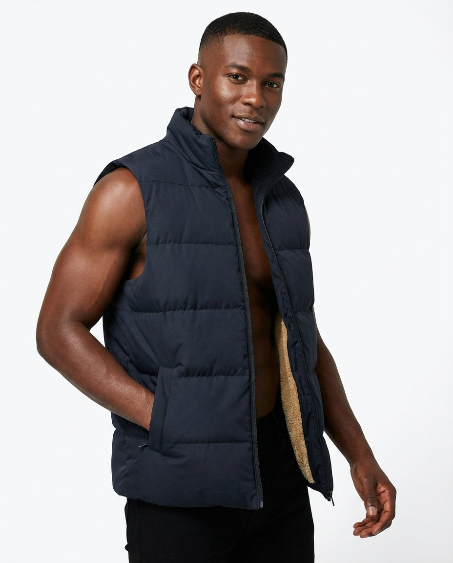 Quilted Puffer Vest-outerwear > vests > puffer vests-Laventaire-Laventaire