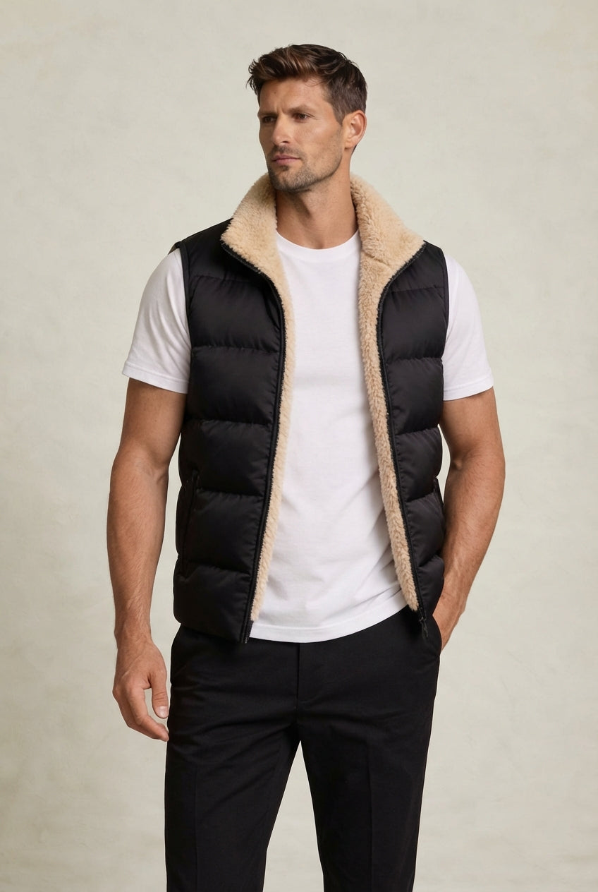 Quilted Puffer Vest-outerwear > vests > puffer vests-Laventaire-Laventaire