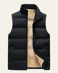 Quilted Puffer Vest-outerwear > vests > puffer vests-Laventaire-Black-M-Laventaire