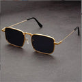 Rectangular Retro Sunglasses-accessories > sunglasses-Laventaire-Gold-One size-Laventaire