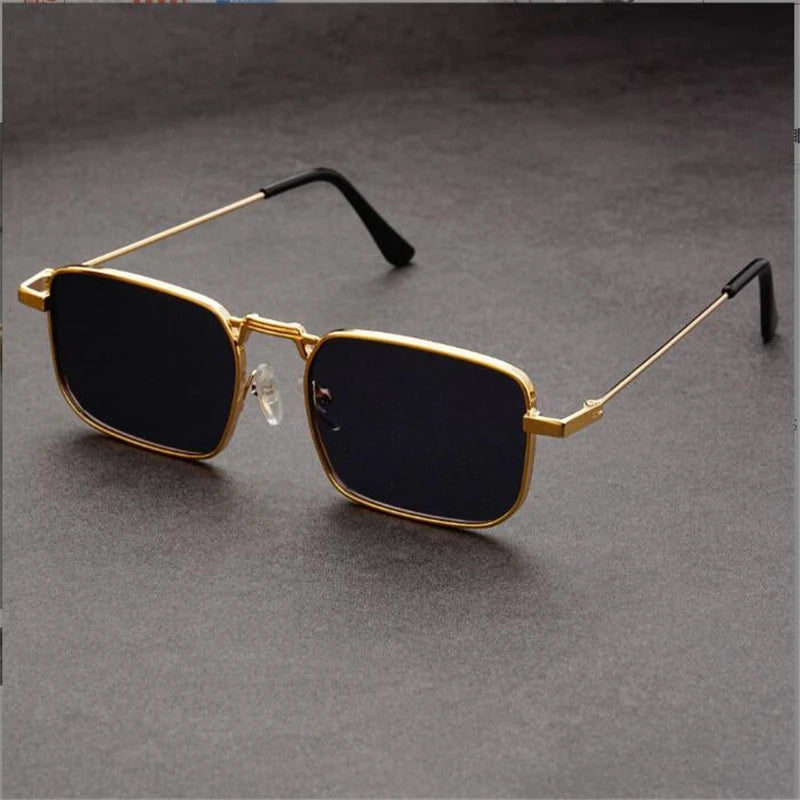 Rectangular Retro Sunglasses-accessories > sunglasses-Laventaire-Gold-One size-Laventaire