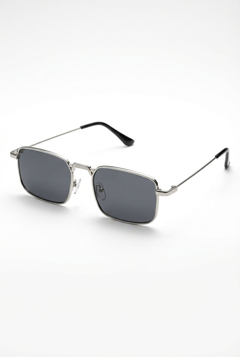 Rectangular Retro Sunglasses-accessories > sunglasses-Laventaire-Silver-One size-Laventaire