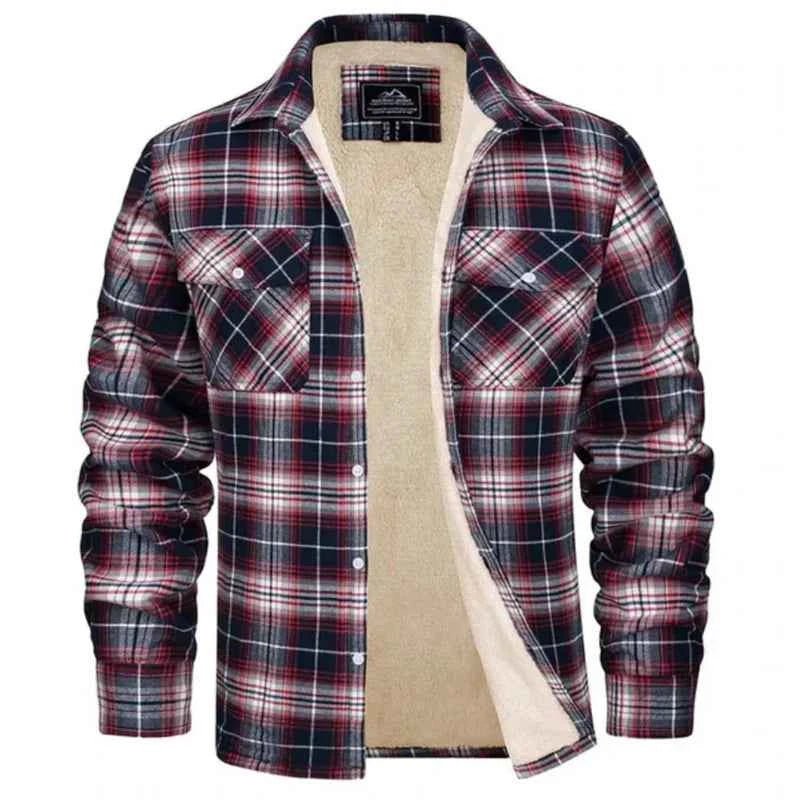 Regular Fit Checkered Jacket-jackets > checkered jacket-Laventaire-Burgundy-S-Laventaire