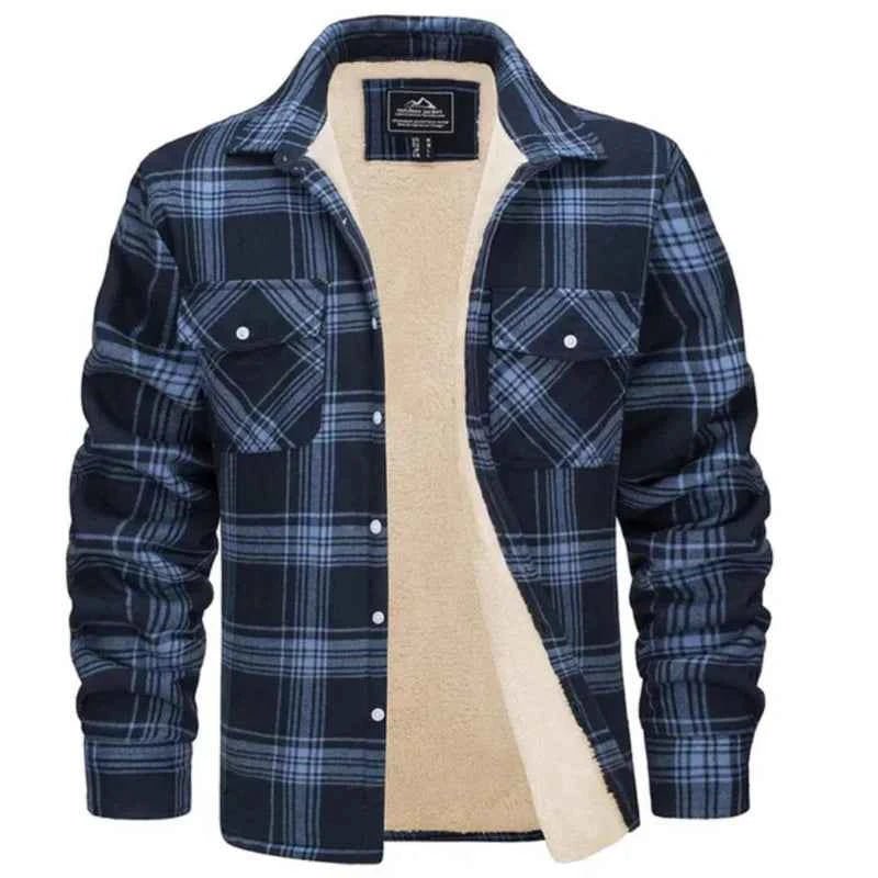 Regular Fit Checkered Jacket-jackets > checkered jacket-Laventaire-Denim Blue-S-Laventaire