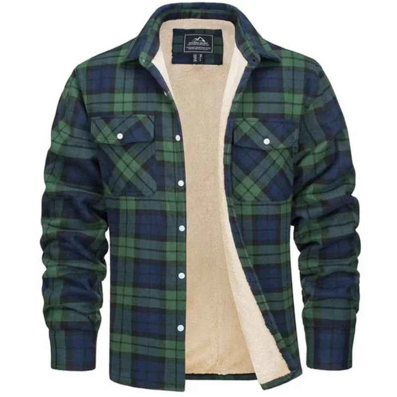 Regular Fit Checkered Jacket-jackets > checkered jacket-Laventaire-Green-S-Laventaire