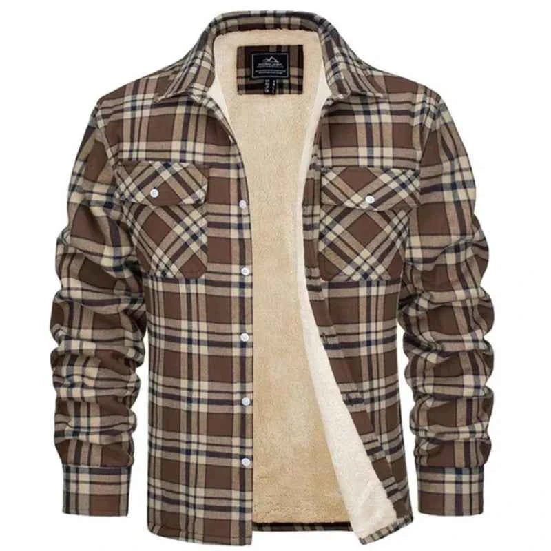 Regular Fit Checkered Jacket-jackets > checkered jacket-Laventaire-Khaki-S-Laventaire