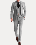 Regular Fit Three-Piece Suit-suits > three-piece suit-Laventaire-Light Gray-S-Laventaire
