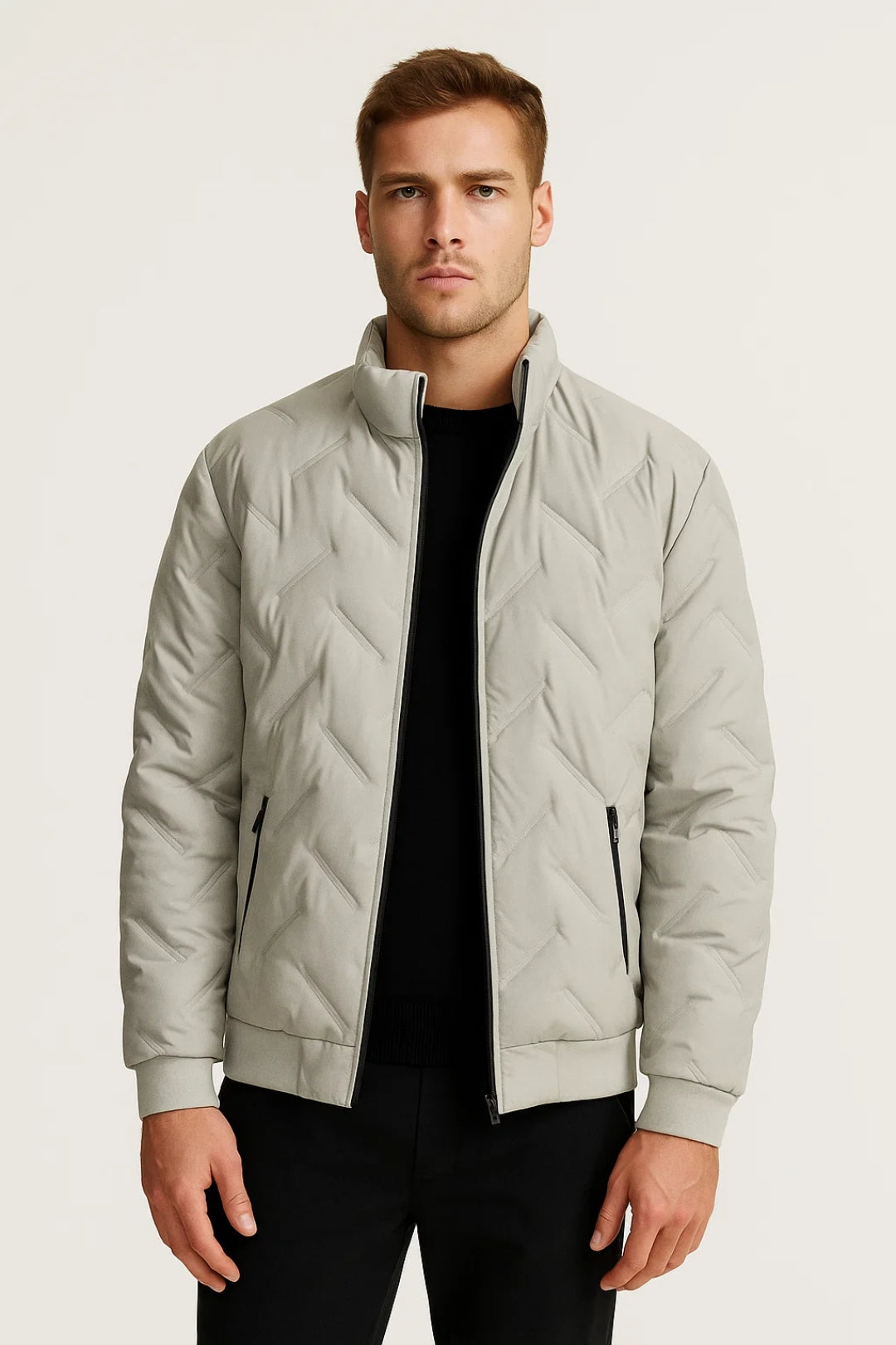 Regular Fit Winter Jacket-jackets > quilted jacket-Laventaire-Laventaire