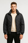 Regular Fit Winter Jacket-jackets > quilted jacket-Laventaire-Black-S-Laventaire