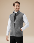 Regular Fit Zip Vest-menswear > vests > knitted vests-Laventaire-Gray-M-Laventaire