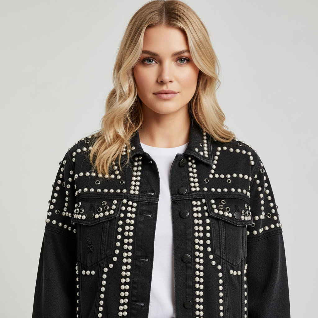 Relax Denim Jacket-jackets > denim jackets-Laventaire-Black-S-Laventaire