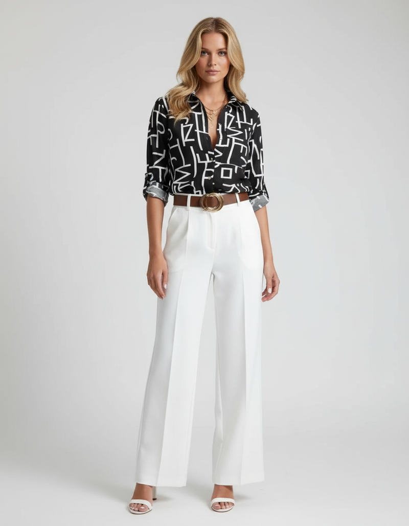 Relaxed Casual Smart Blouse-tops > blouses-Laventaire-Laventaire