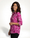 Relaxed Casual Smart Blouse-tops > blouses-Laventaire-Deep Pink-S-Laventaire