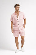 Relaxed Casual Summer Set-men's clothing > sets > summer set-Laventaire-Pink-S-Laventaire