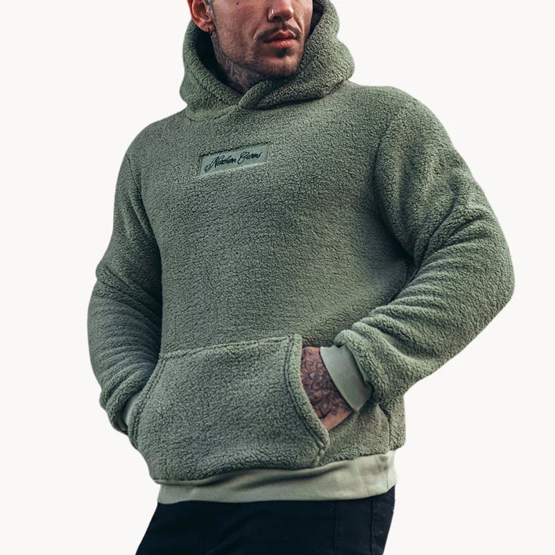 Relaxed Daily Wear Hoodie-men's clothing > hoodies > relaxed fit hoodie-Laventaire-Dark Green-S-Laventaire