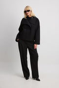 Relaxed Double Breasted Coat-coats > short coats > double breasted coats-Laventaire-Laventaire