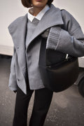 Relaxed Double Breasted Coat-coats > short coats > double breasted coats-Laventaire-Laventaire