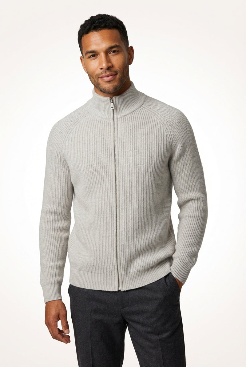Relaxed Fit Cardigan Gray-outerwear > cardigan-Laventaire-Light Gray-S-Laventaire