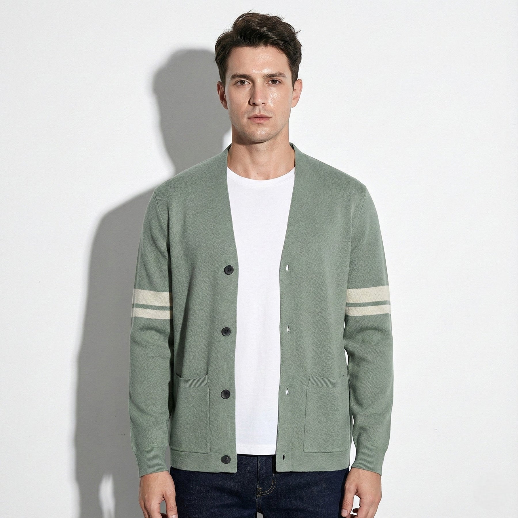 Relaxed Fit Cardigan-cardigans > men's cardigan-Laventaire-Laventaire
