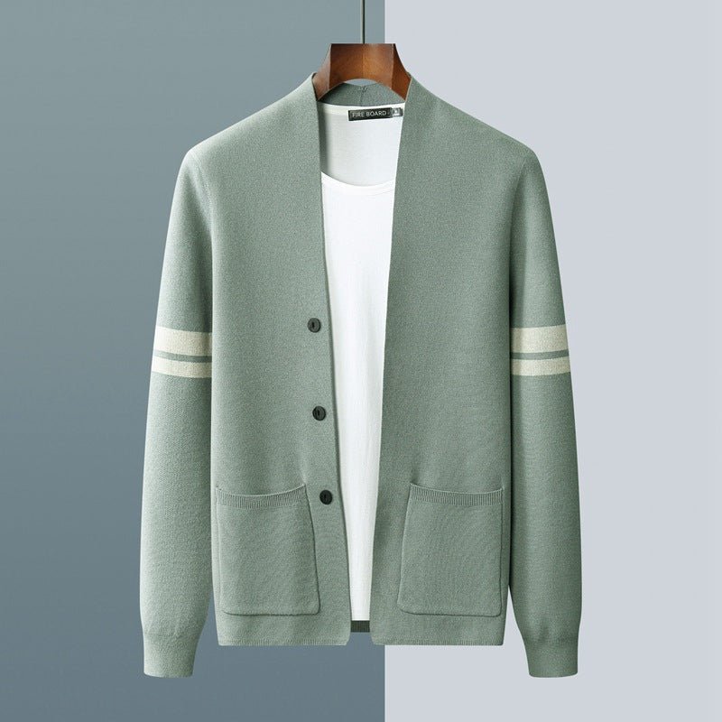 Relaxed Fit Cardigan-cardigans > men's cardigan-Laventaire-Light Green-S-Laventaire
