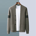Relaxed Fit Cardigan-cardigans > men's cardigan-Laventaire-Olive Green-S-Laventaire
