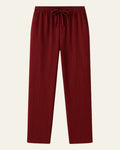 Relaxed Fit Casual Trousers-trousers > casual trousers-Laventaire-Burgundy-S-Laventaire