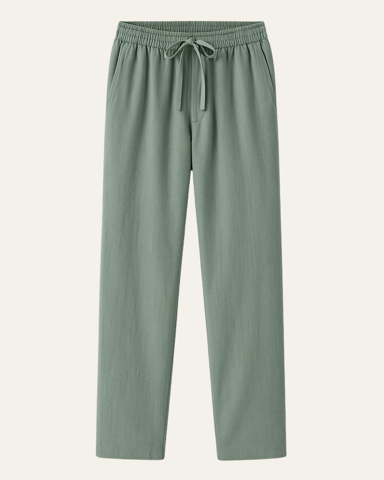 Relaxed Fit Casual Trousers-trousers > casual trousers-Laventaire-Light Green-S-Laventaire
