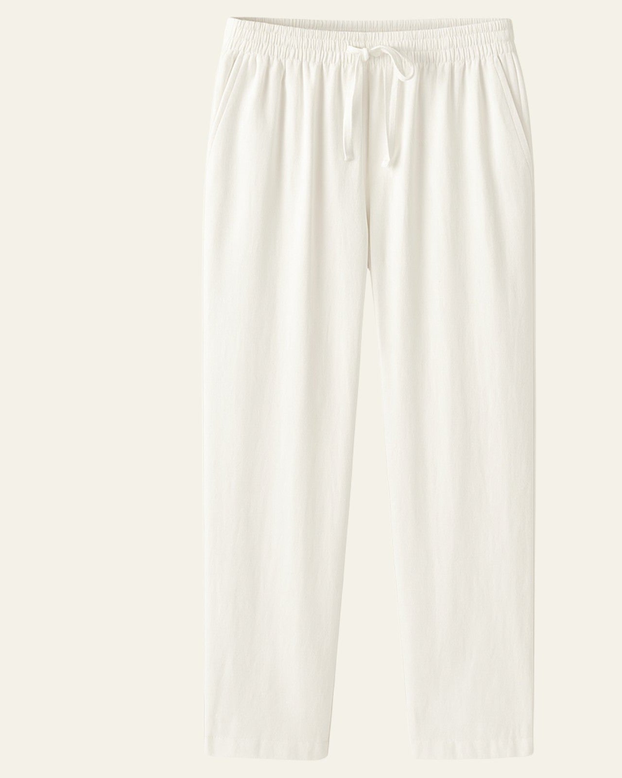 Relaxed Fit Casual Trousers-trousers > casual trousers-Laventaire-White-S-Laventaire