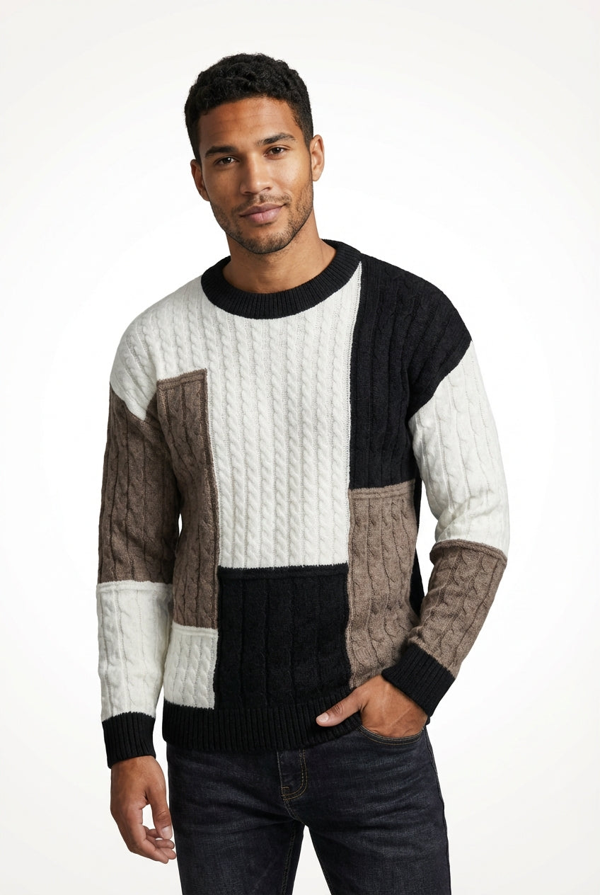 Relaxed Fit Crewneck Sweater-sweaters > crewneck sweater-Laventaire-Laventaire