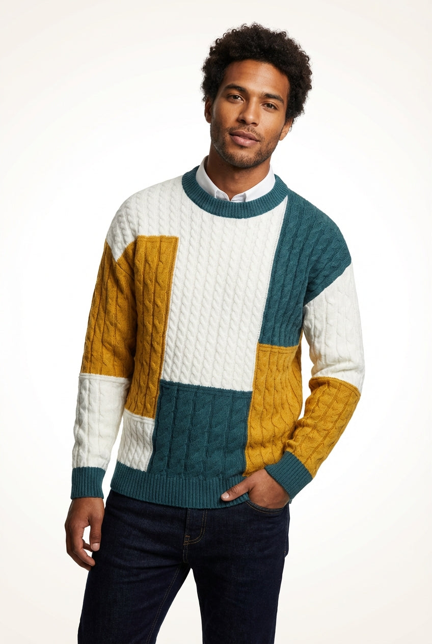 Relaxed Fit Crewneck Sweater-sweaters > crewneck sweater-Laventaire-Laventaire