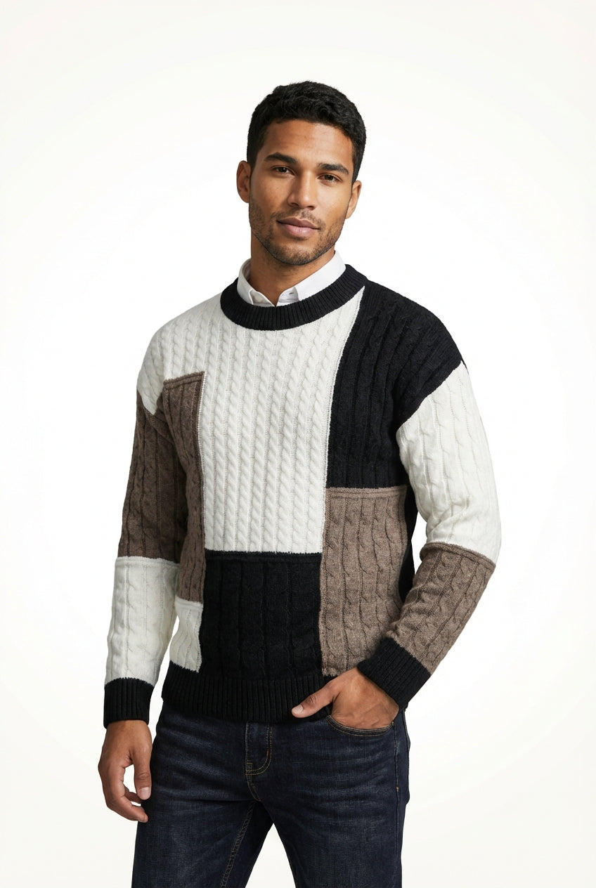 Relaxed Fit Crewneck Sweater-sweaters > crewneck sweater-Laventaire-Laventaire