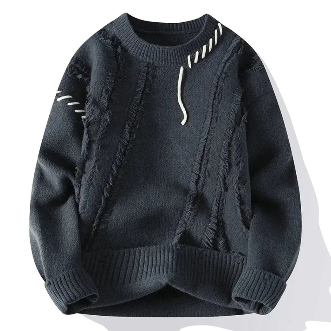 Relaxed Fit Crewneck Sweater-sweaters > crewneck sweater-Laventaire-Laventaire
