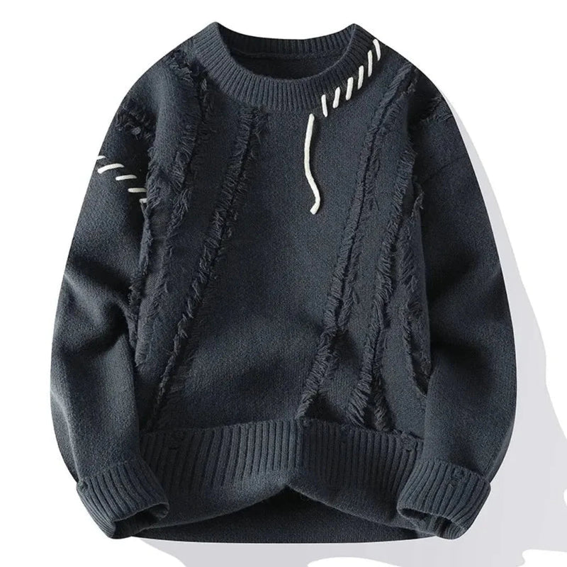 Relaxed Fit Crewneck Sweater-sweaters > crewneck sweater-Laventaire-Laventaire