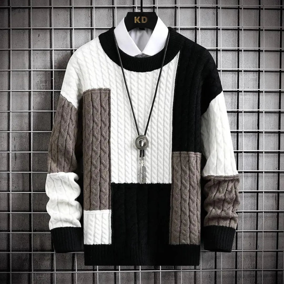 Relaxed Fit Crewneck Sweater-sweaters > crewneck sweater-Laventaire-Laventaire