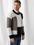 Relaxed Fit Crewneck Sweater-sweaters > crewneck sweater-Laventaire-Black-S-Laventaire