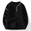 Relaxed Fit Crewneck Sweater-sweaters > crewneck sweater-Laventaire-Black-S-Laventaire