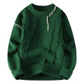 Relaxed Fit Crewneck Sweater-sweaters > crewneck sweater-Laventaire-Dark Green-S-Laventaire