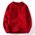 Relaxed Fit Crewneck Sweater-sweaters > crewneck sweater-Laventaire-Red-S-Laventaire