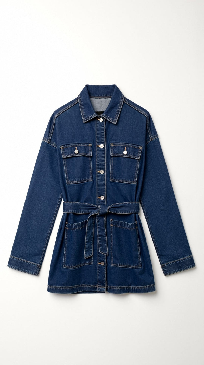 Relaxed Fit Denim Jacket-outerwear > jackets > denim jackets-Laventaire-Laventaire