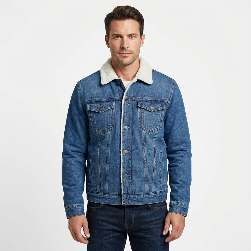 Relaxed Fit Denim Jacket-outerwear > jackets > denim jackets-Laventaire-Laventaire