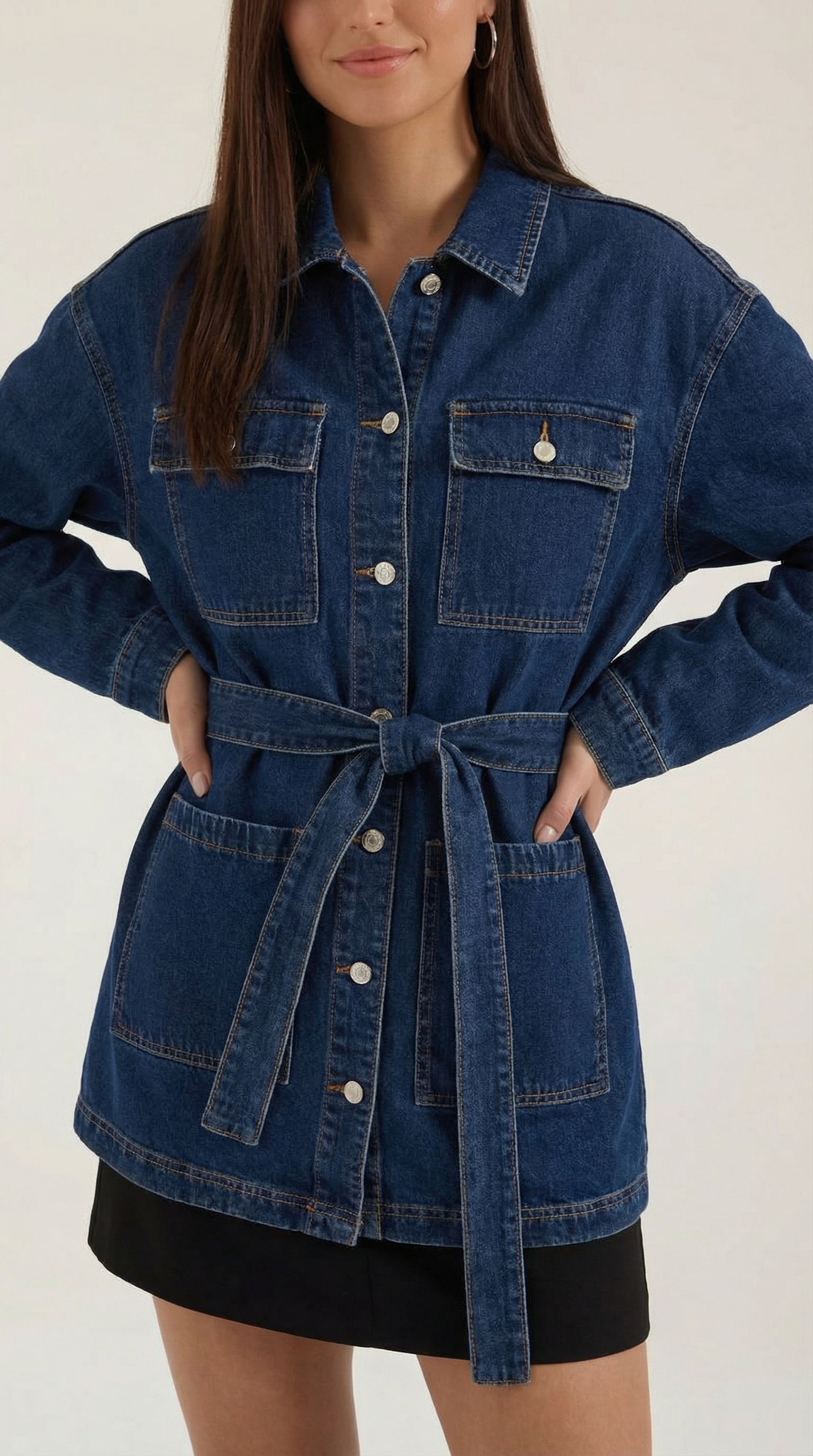 Relaxed Fit Denim Jacket-outerwear > jackets > denim jackets-Laventaire-Laventaire