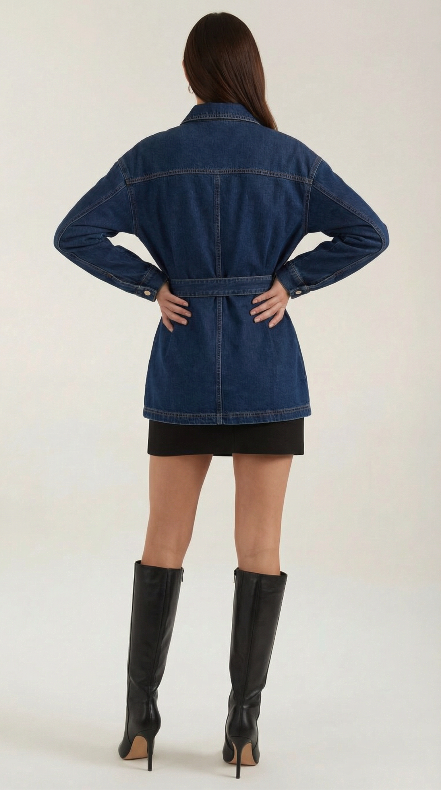 Relaxed Fit Denim Jacket-outerwear > jackets > denim jackets-Laventaire-Laventaire
