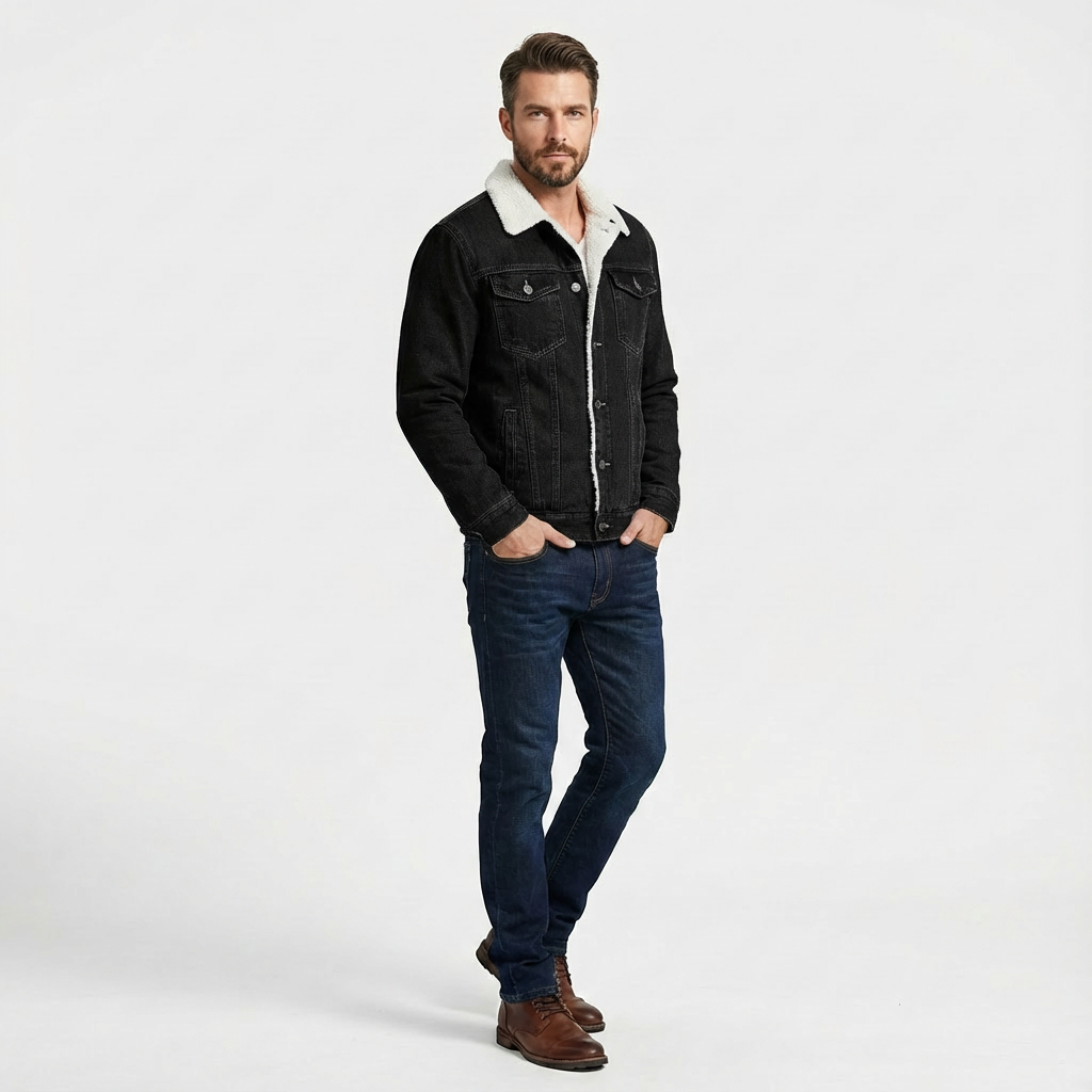 Relaxed Fit Denim Jacket-outerwear > jackets > denim jackets-Laventaire-Laventaire
