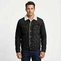 Relaxed Fit Denim Jacket-outerwear > jackets > denim jackets-Laventaire-Black-S-Laventaire